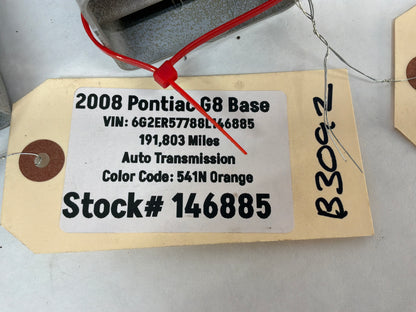2008 Pontiac G8 Base Rear Impact Bar Mounting Brackets Sleeves OEM