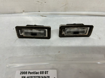 2008 Pontiac G8 GT Trunk Deck Lid License Plate Tag Lights Lamps Housings OEM