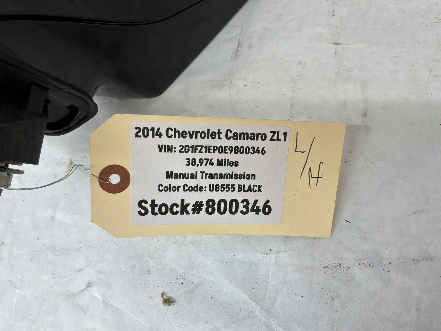 2014 Chevy Camaro ZL1 LH Driver Exterior Outside Mirror Black OEM