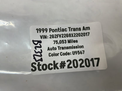 1999 Pontiac Trans Am WS6 T-Top Mounting Hardware OEM