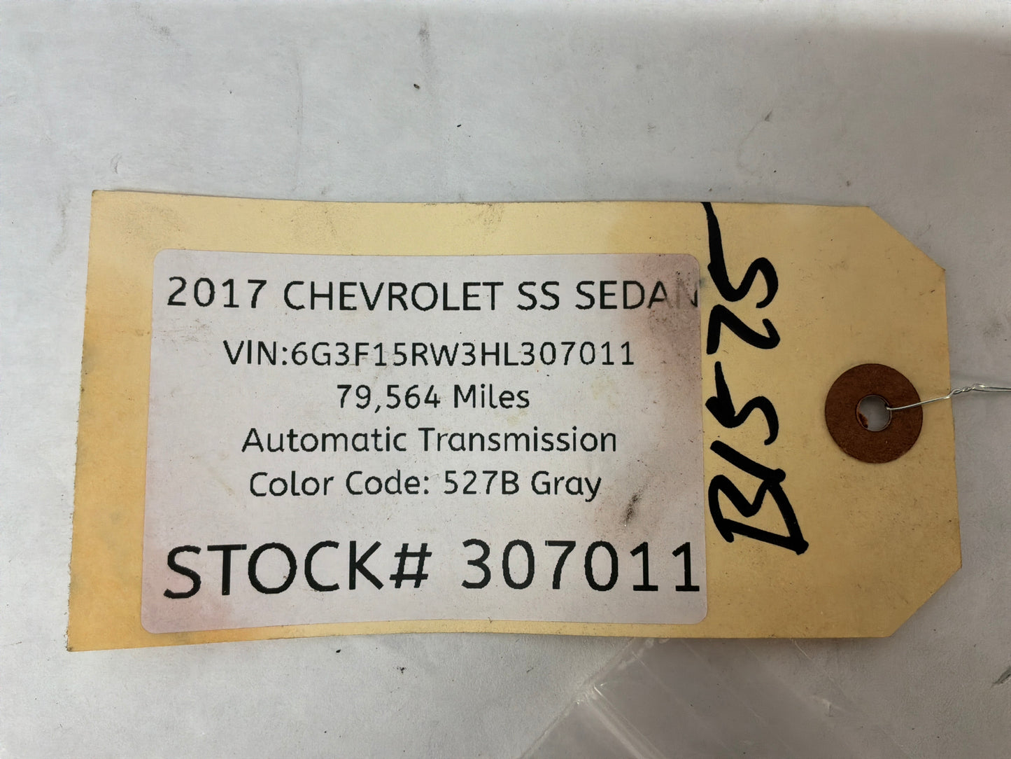 2017 Chevrolet SS Sedan Interior Package Tray Childs Car Seat Anchor Points OEM