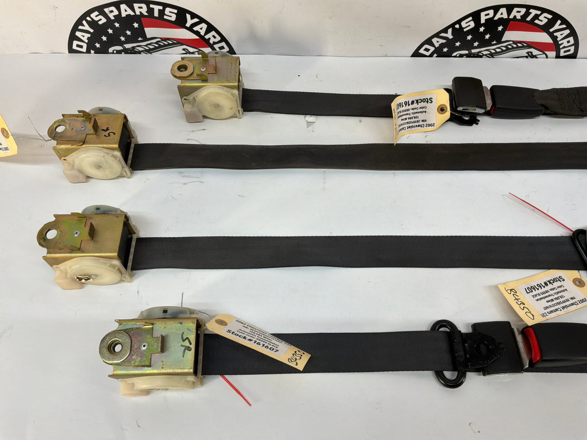 2002 Chevy Camaro Z28 Front & Rear Seatbelt Seat Belts Retractors w/ Buckles Holders Ebony OEM w/ Buckles Holders Ebony OEM