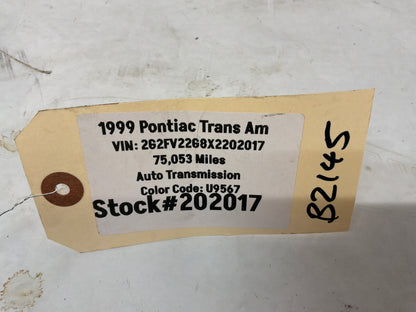 1999 Pontiac Trans Am WS6 Emergency Parking E Brake Handle Lever Ebony Black OEM