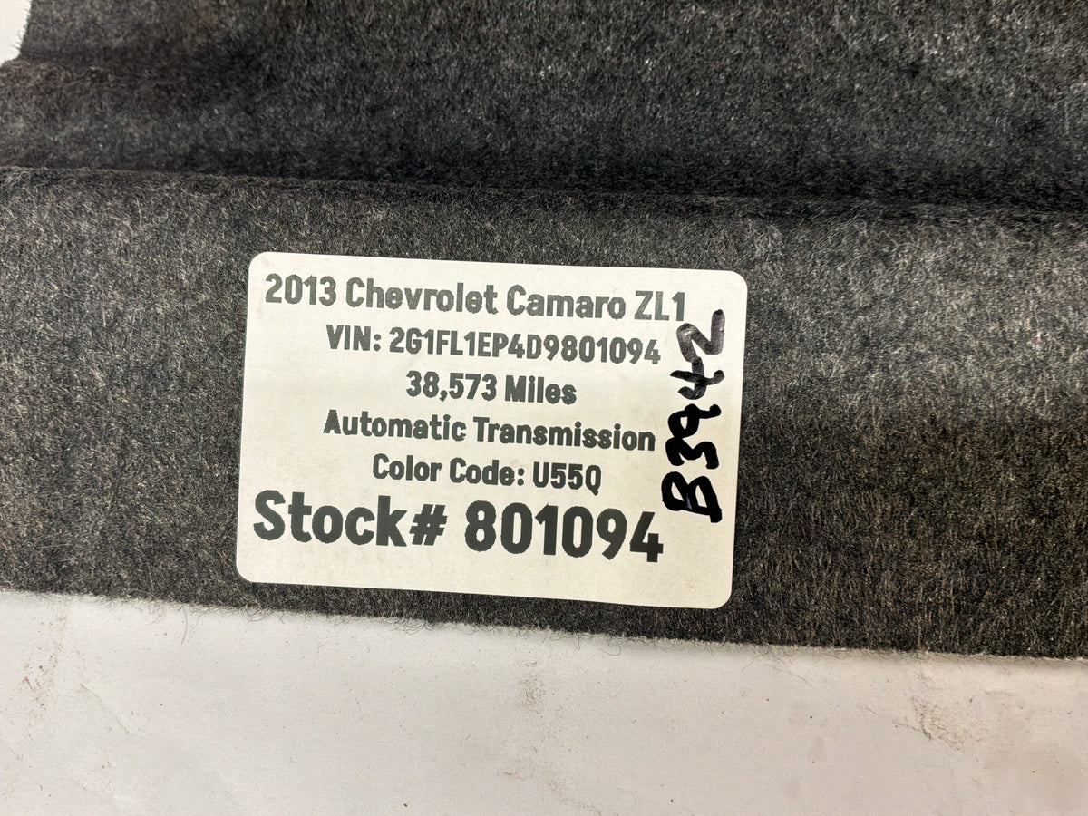 2013 Chevy Camaro ZL1 Trunk Cargo Rear Seat Ski Port Carpet Cover Trim OEM