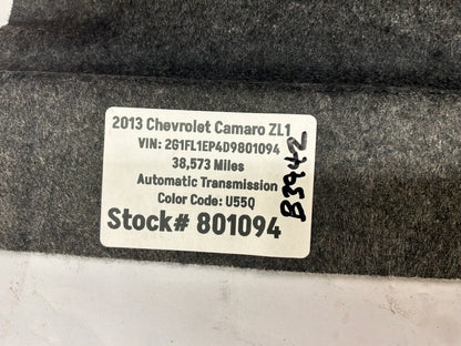 2013 Chevy Camaro ZL1 Trunk Cargo Rear Seat Ski Port Carpet Cover Trim OEM