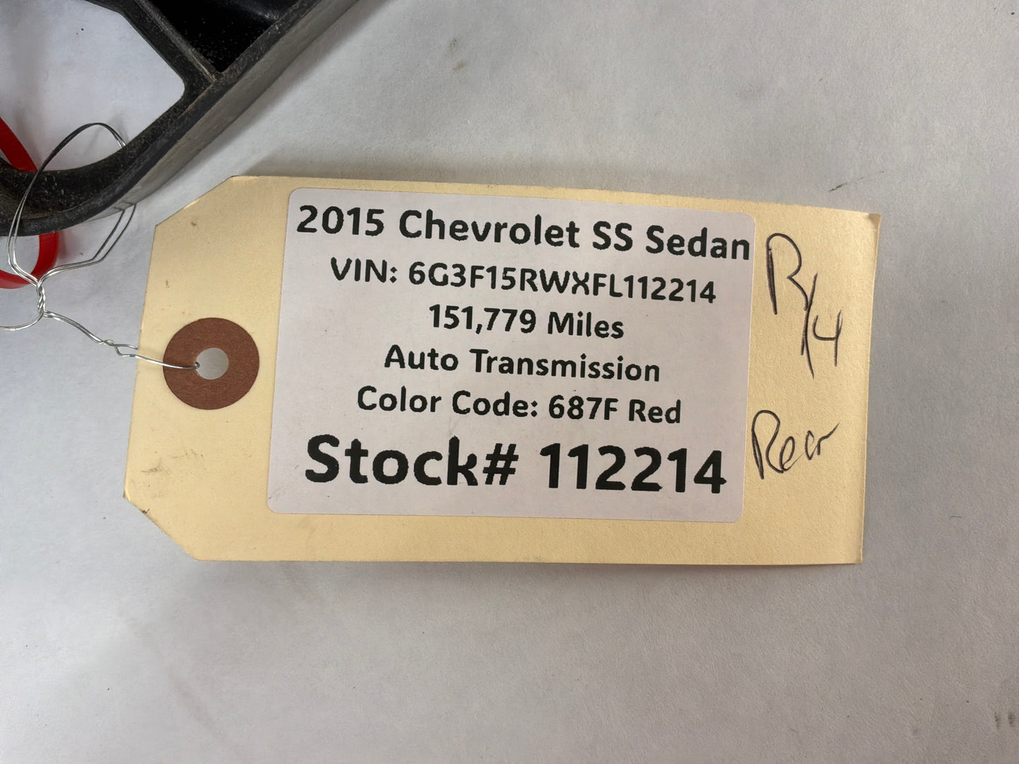 2015 Chevy SS Sedan RH & LH Rear Bumper Brackets Guides Supports OEM