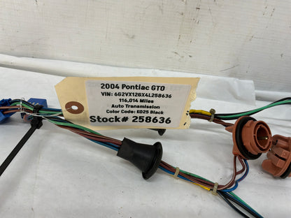 2004 Pontiac GTO RH & LH Taillight Tail Light Wire Wiring Harness Sockets OEM