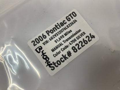 2006 Pontiac GTO O2 Wire Extensions OEM