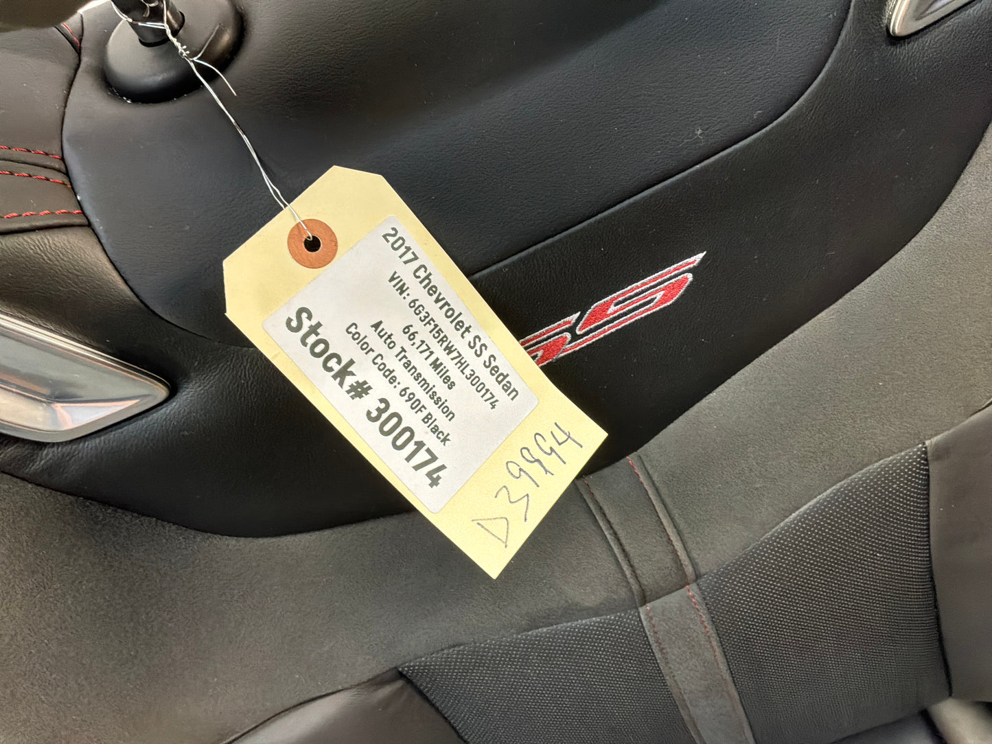 2017 Chevy SS Sedan RH Passenger Front Seat Black Leather Alcantara Suede OEM