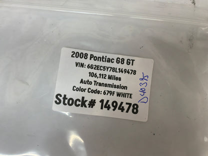 2008 Pontiac G8 GT Center Dash Radio Bezel Speaker Cover Grille OEM