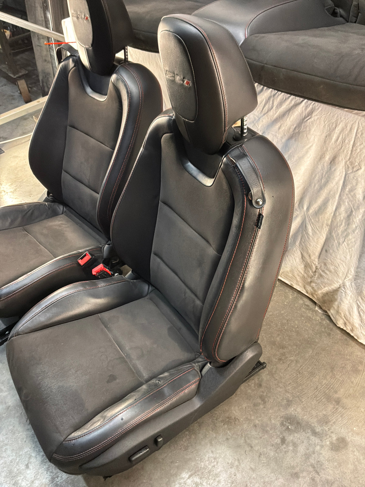 2013 Chevy Camaro ZL1 Seats Black Leather Suede Alcantara Front and Rear OEM