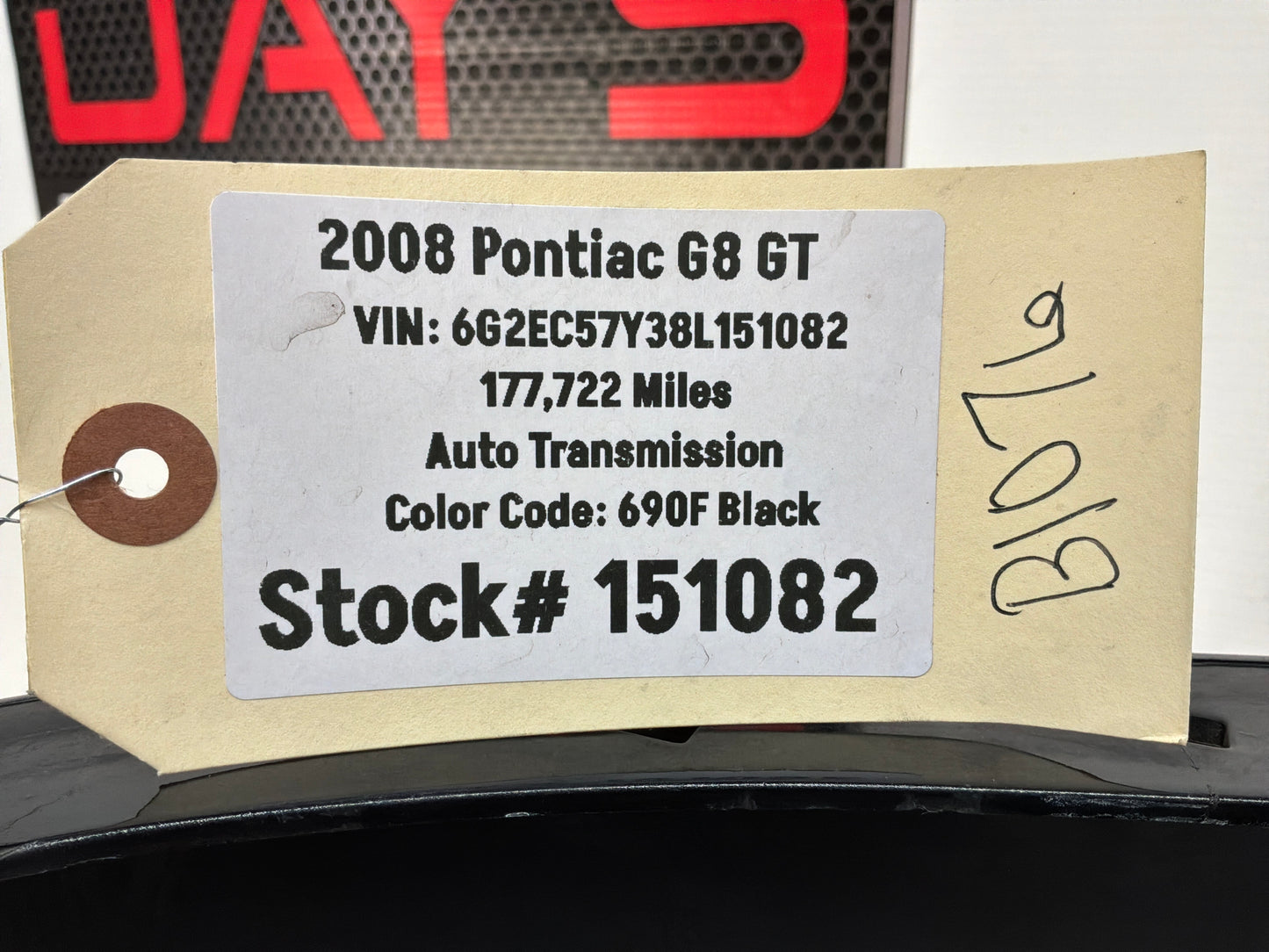 2008 Pontiac G8 GT Rear Bumper Cover w/ Valance Black OEM
