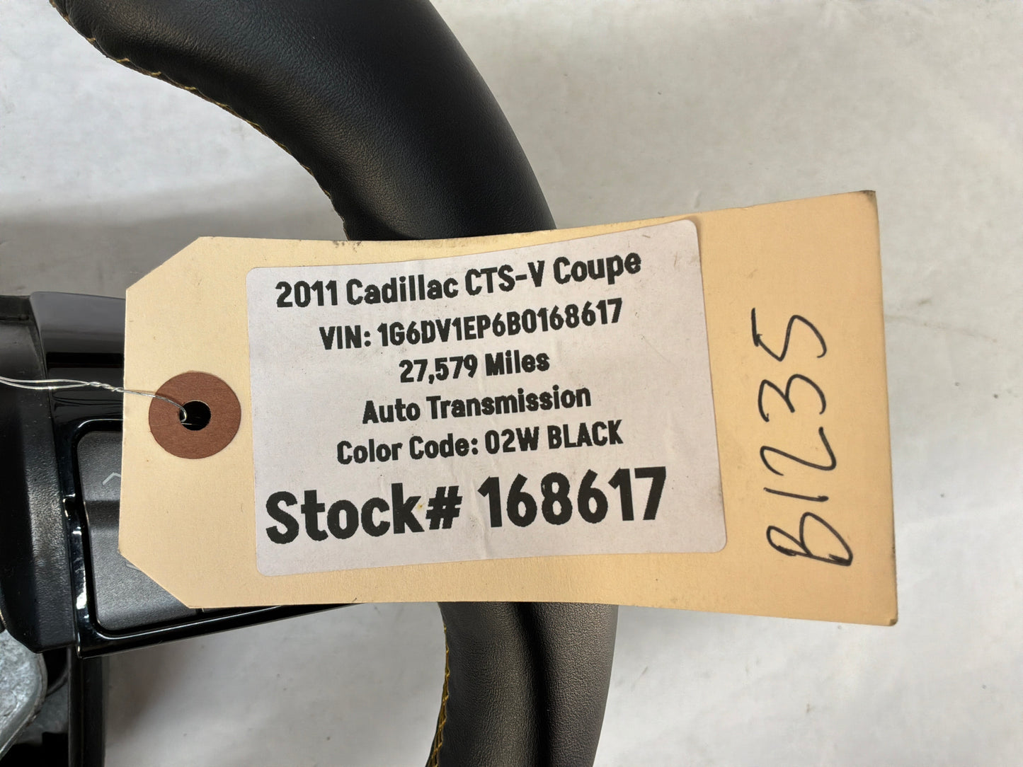 2011 Cadillac CTS-V Coupe Carbon Fiver Steering Wheel Black Leather w/ Saffron Stripe OEM