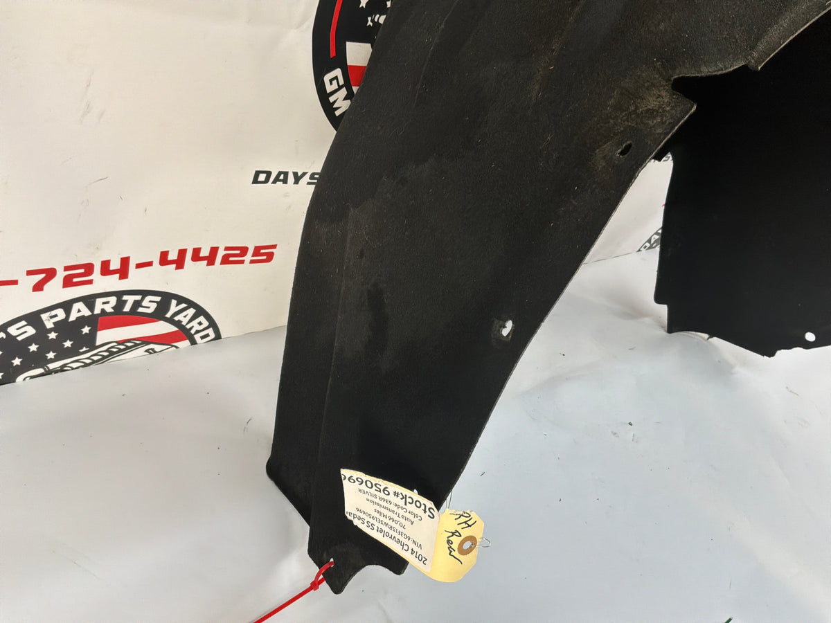 2014 Chevy SS Sedan RH Passenger Rear Fender Wheel House Well Liner OEM