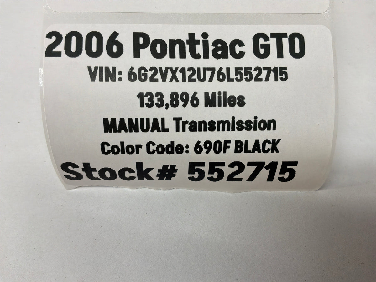 2006 Pontiac GTO Front Bumper Cover Fascia Black OEM