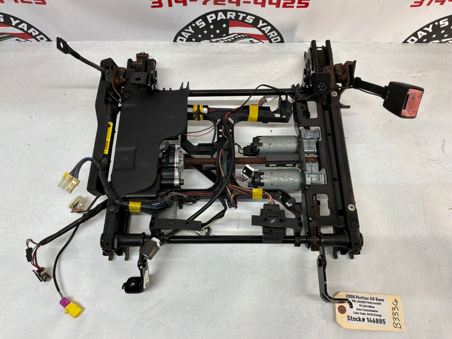 2008 Pontiac G8 Base RH Passenger Front Seat Bottom Frame Rail Motor Set Assembly OEM