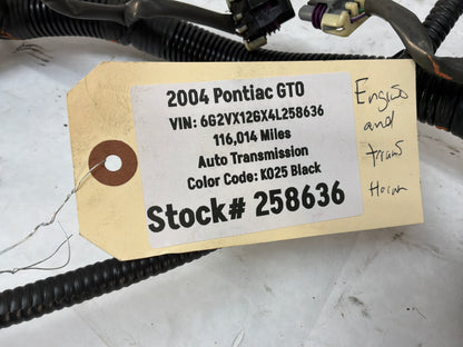 2004 Pontiac GTO Engine Motor Automatic Transmission Wire Wiring Harness OEM