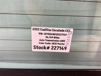 2002 Cadillac Escalade EXT Rear Back Window Glass Heated OEM