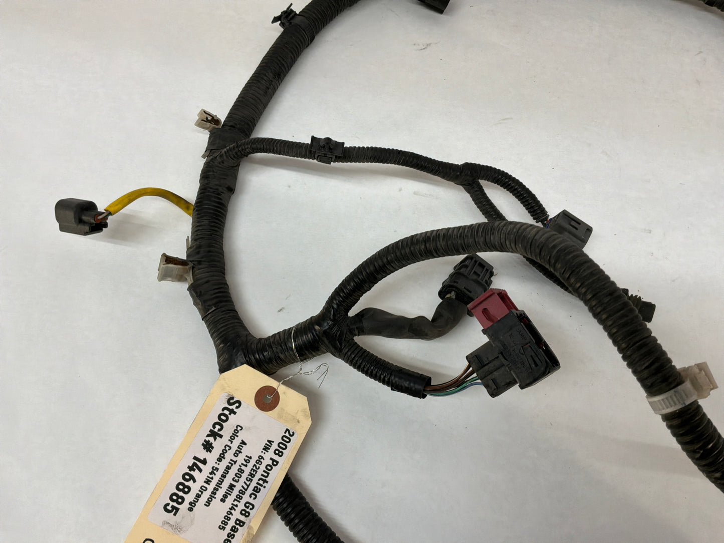 2008 Pontiac G8 Base Radiator Core Support Head Light Lamp Wiring Wire Harness OEM
