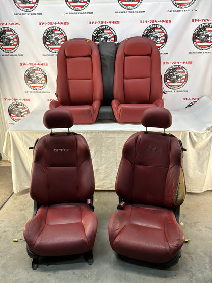 2004 Pontiac GTO Red Leather Seats Fronts and Rears OEM