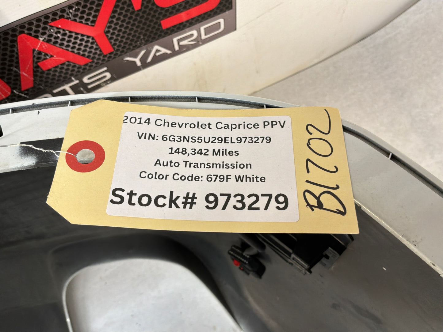 2014 Chevy Caprice PPV Rear bumper