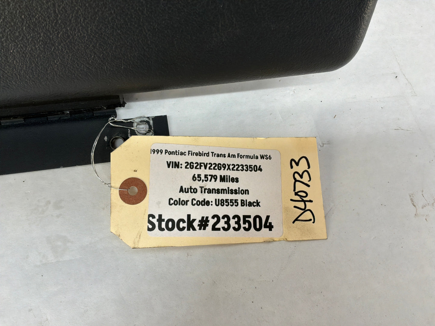 1999 Pontiac Firebird Trans Am Formula WS6 Glove Box Compartment OEM