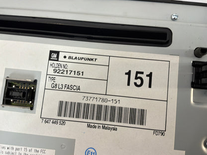 2008 Pontiac G8 GT Blaupunkt AM FM Radio CD Player Climate Control Face Plate OEM