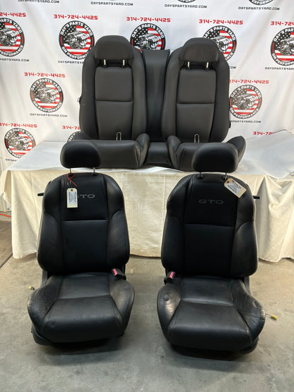 2005 Pontiac GTO Black Leather Front and Rear Seats Set OEM