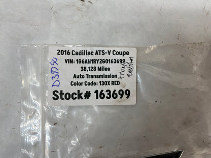 2016 Cadillac ATS-V Coupe Trunk Decklid Emblem Badge OEM