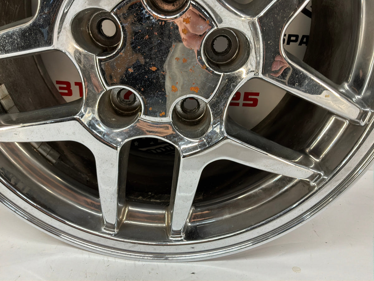 2002 Chevy C5 Corvette Convertible Z06 Replica Triple Chrome Front Wheel Rim 17x8.5