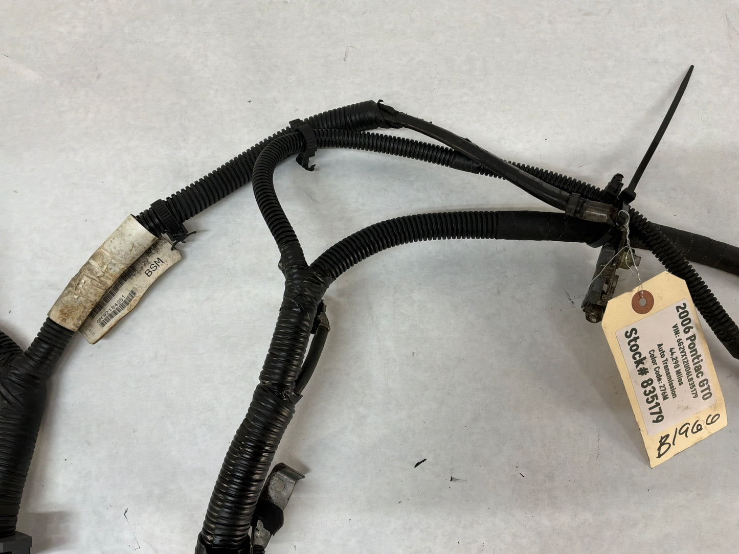 2006 Pontiac GTO Starter Alternator Positive Negative Battery Cable Wire Wiring Harness OEM