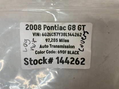 2008 Pontiac G8 GT Lug Nut Cover Set OEM