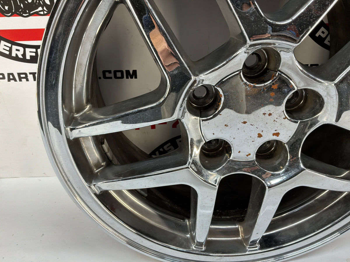 2002 Chevy C5 Corvette Convertible Z06 Replica Triple Chrome Front Wheel Rim 17x8.5