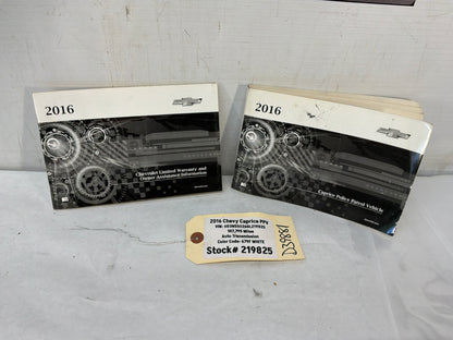 2016 Chevy Caprice PPV Owners Manual Booklet OEM