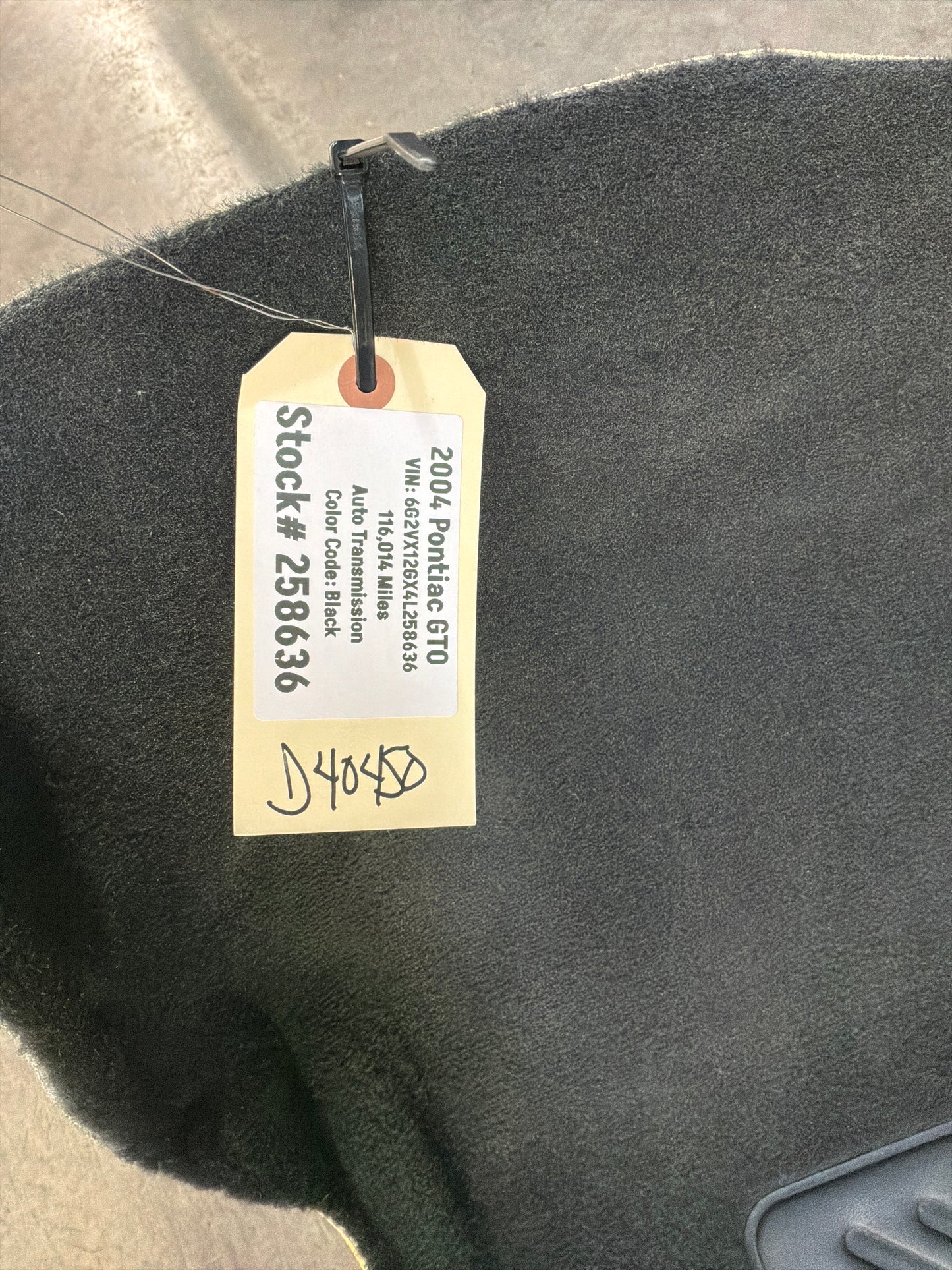 2004 Pontiac GTO Complete Interior Floor Carpet OEM