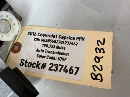 2016 Chevy Caprice PPV RH Passenger Rear Window Regulator Motor OEM