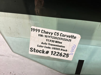 1999 Chevy C5 Corvette LH Driver Front Door Window Glass OEM