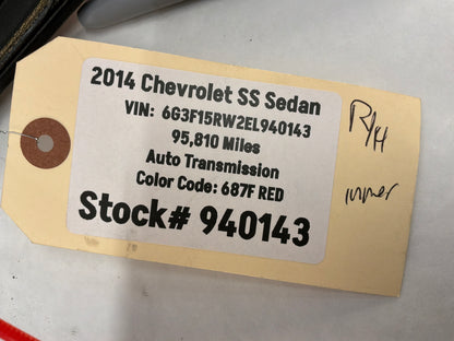 2014 Chevy SS Sedan RH Passenger Inner Tail Light Taillight Lamp OEM