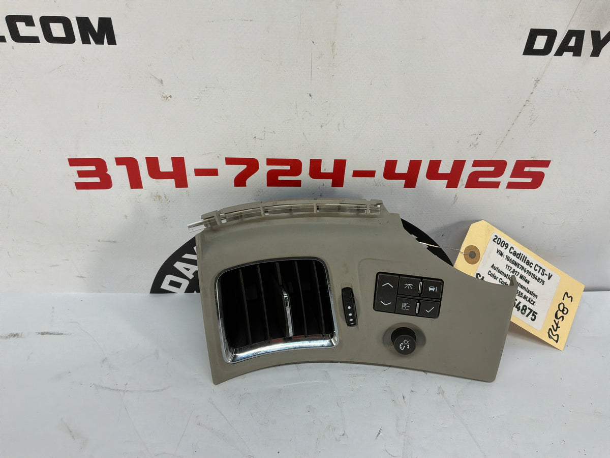 2009 Cadillac CTS-V LH Driver Dash Air Vent Grille w/ Switches OEM