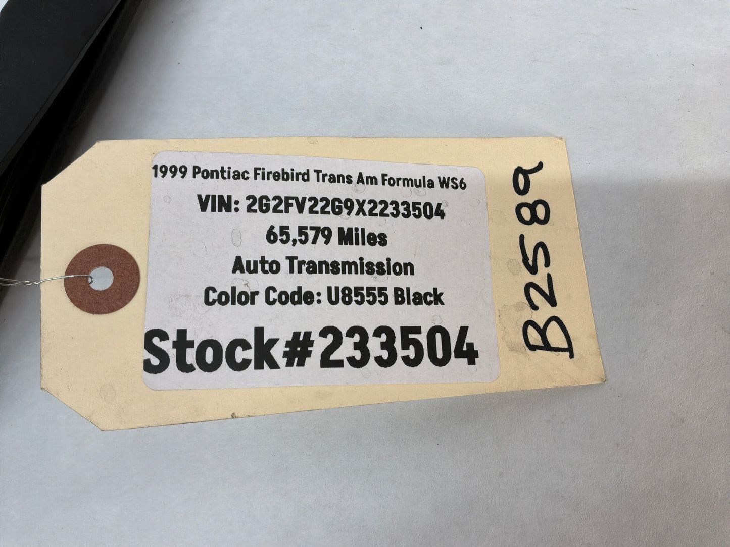 1999 Pontiac Firebird Trans Am Formula WS6 RH Passenger Door T-Top Weather Strip Rubber Seal OEM