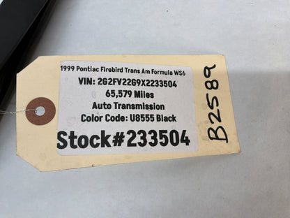 1999 Pontiac Firebird Trans Am Formula WS6 RH Passenger Door T-Top Weather Strip Rubber Seal OEM