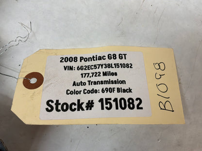 2008 Pontiac G8 GT RH Passenger Rear Door Window Regulator Motor