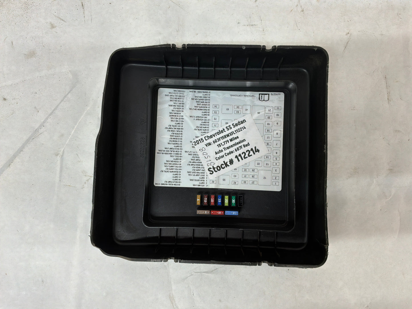 2015 Chevy SS Sedan Engine Bay Fuse Box Relay Wiring Junction Block Cover Lid OEM