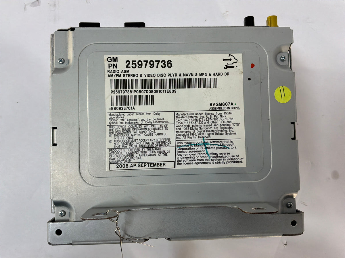 2009 Cadillac CTS-V CD Player Navigation Control Receiver Box Unit OEM