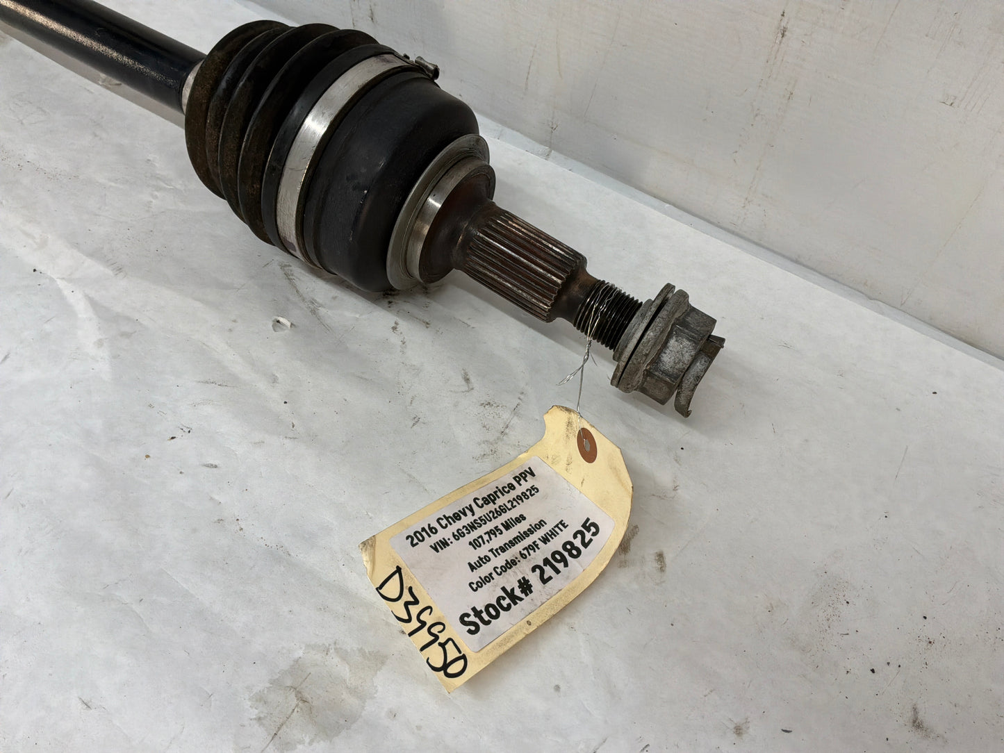 2016 Chevy Caprice PPV LH Driver Rear CV Axle Half Shaft OEM