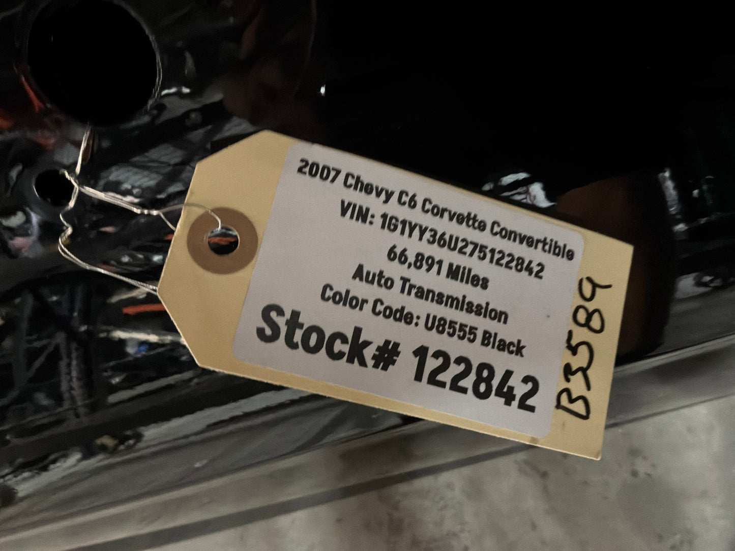 2007 Chevy C6 Corvette Convertible LH Driver Exterior Front Door Black OEM