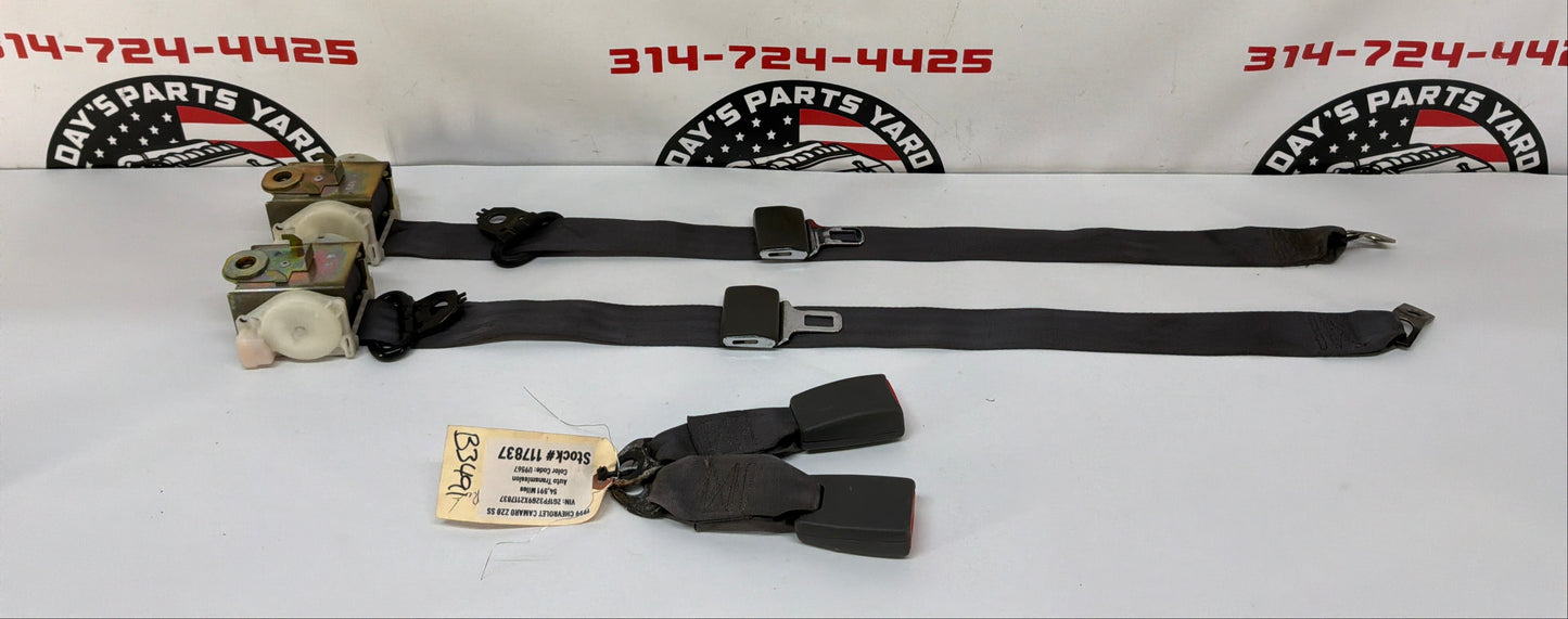 1999 Chevy Camaro Z28 SS Rear RH & LH Seatbelt Seat Belt Retractor Tan OEM