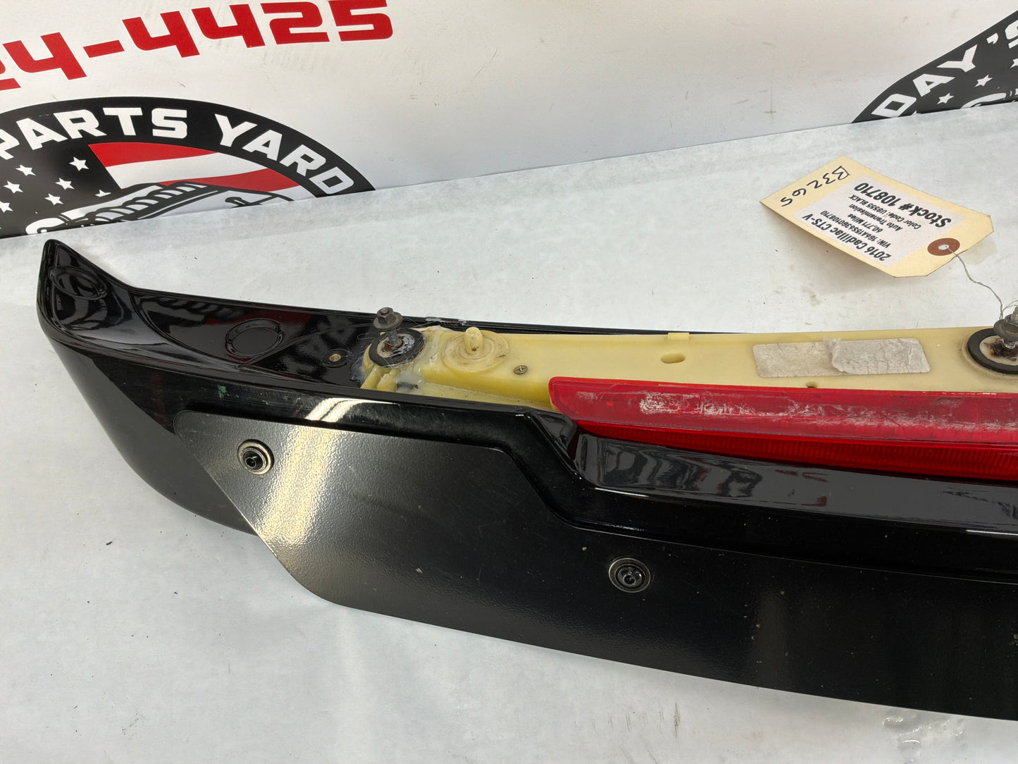 2016 Cadillac CTS-V Rear Trunk Spoiler w/ Brake Light Black OEM