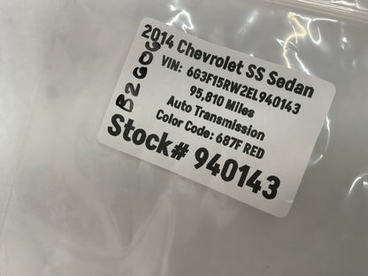 2014 Chevy SS Sedan Windshield Wiper Cowl Rubber Foam End OEM