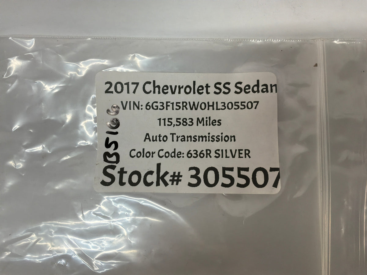 2017 Chevrolet SS Sedan Roof Panel Joint Finish Molding Covers Trims OEM